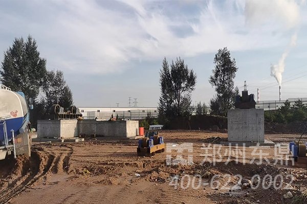 山西大同煤泥烘干机基础项目施工现场